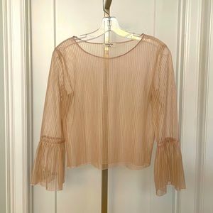 Babaton sheer overlay with Peplum sleeves Sz XS